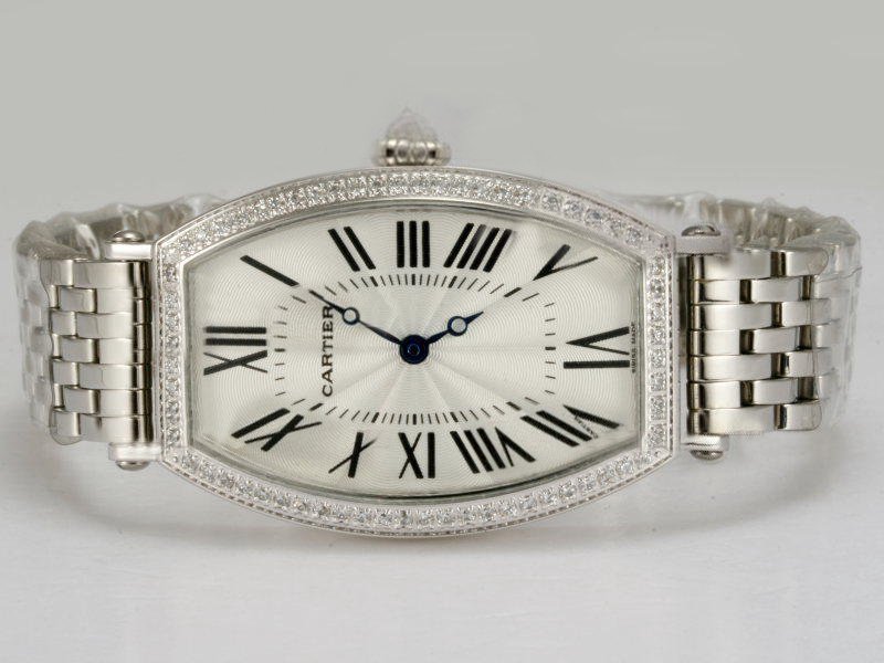 Cartier Tonneau WE400131 White Dial Rectangle Silver Stainless Steel Strap Watch watches