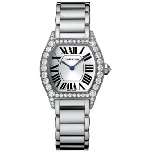 Cartier Tortue Diamond 18kt White Gold Ladies Watch WA5072W9 watches