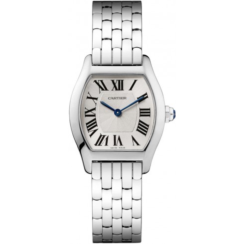 Cartier Tortue Silvered guilloche Dial 18 Carat White Gold Ladies Watch W1556365 watches