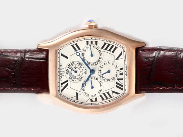 Cartier Tortue W1543551 White Dial Stainless Steel Case 34x43mm Watch watches