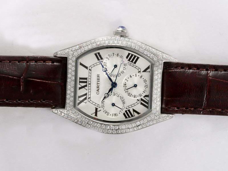 Cartier Tortue WA503851 Mens Rectangle Stainless Steel Case Watch watches