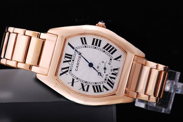 Cartier Tortue WA50703I Manual Winding White Dial Stainless Steel with Rose Gold Bezel Watch watches