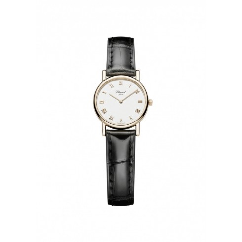Chopard Classic White Dial 18K Rose Gold Black Alligator Leather Ladies Watch 127387-5201 watches