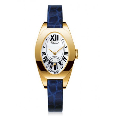 Chopard Classique Femme 18k Yellow Gold Blue Leather Ladies Watch 127228-0001 watches