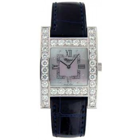 Chopard H Diamond 18kt White Gold Blue Ladies Watch 13/6621 watches