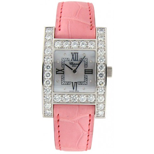 Chopard H Diamond 18kt White Gold Pink Ladies Watch 13/6621 watches