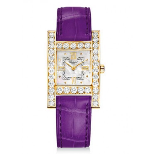 Chopard H Square Mother of Pearl Dial Yellow Gold Diamond Ladies Watch 136621-0001 watches