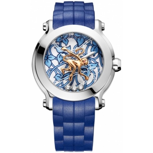 Chopard Happy Animal World Blue and White Floating Diamond Dial Ladies Watch 128707-3004 watches