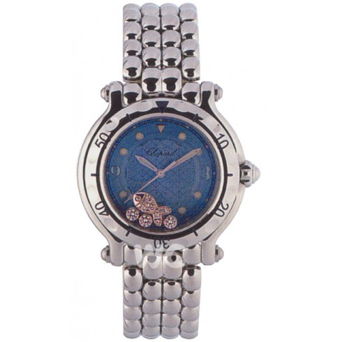 Chopard Happy Beach Diamond Fish Steel Blue Ladies Watch 27/8925 watches