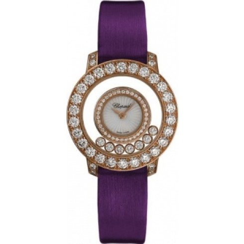 Chopard Happy Diamond Mother of Pearl Diamond Bezel 18k Rose Gold Ladies Watch 209412-5001 watches