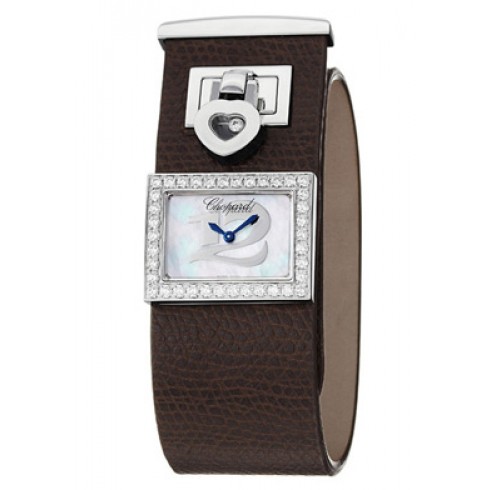 Chopard Happy Diamonds Mother Of Pearl Dial Brown Leather Ladies Watch 208503-2001 watches