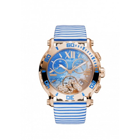 Chopard Happy Sport Chrono Beach Motif Dial 18kt Rose Gold Ladies Watch 283581-5011 watches