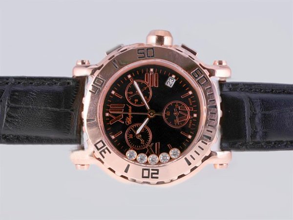 Chopard Happy Sport Chronograph 283581-5003 Quartz 42x12.5mm Black Dial Watch watches