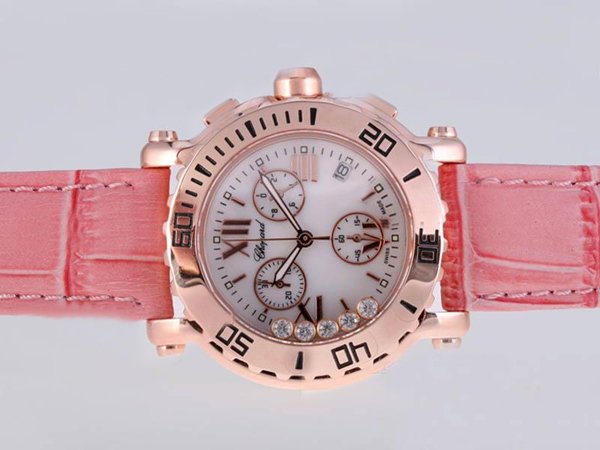 Chopard Happy Sport Chronograph 283583-5001 Round White Dial Watch watches