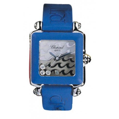 Chopard Happy Sport Diamond Steel Blue Rubber Ladies Watch 27/8896-403 watches