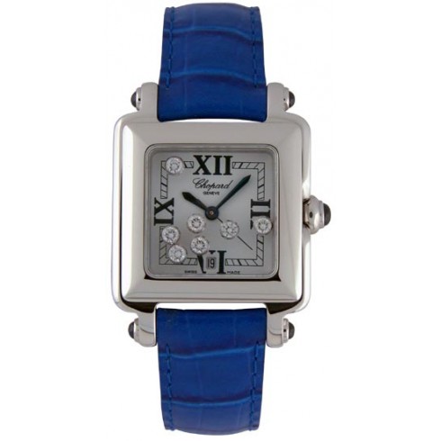 Chopard Happy Sport Diamond Steel Blue Unisex Watch 27/8325-23 Bu watches