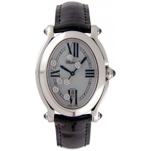 Chopard Happy Sport Diamond Steel Mother-of-pearl Black Ladies watch 278509-3005 watches