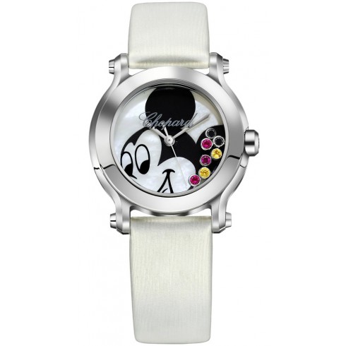 Chopard Happy Sport II Mother of Pearl Dial White Satin Ladies Watch 278475-3032 watches