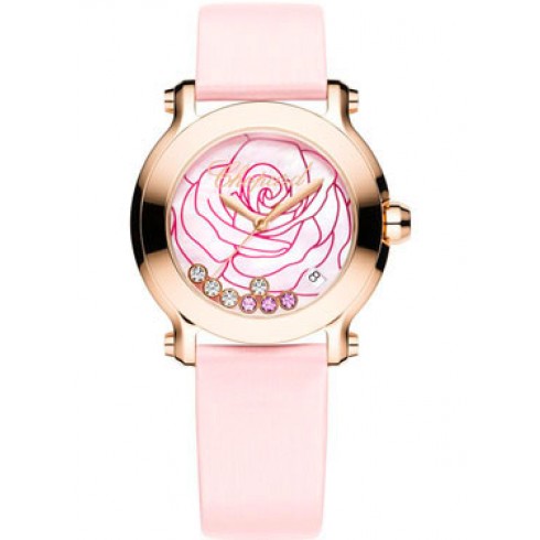 Chopard Happy Sport La Vie En Rose Diamond 18k Rose Gold Ladies Watch 277471-5015 watches