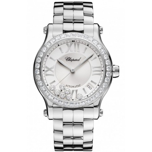 Chopard Happy Sport Medium Silver Dial Diamond Automatic Ladies Watch 278559-3004 watches