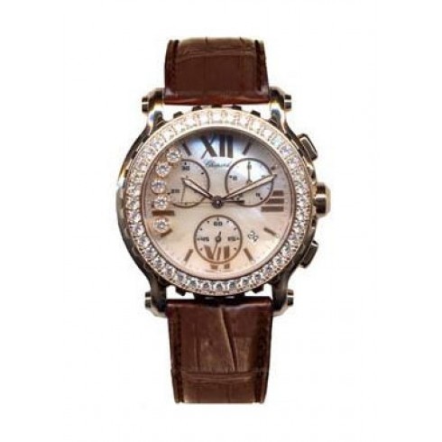 Chopard Happy Sport Mother of Pearl Dial Chronograph Diamond Ladies Watch 283583-5003 watches