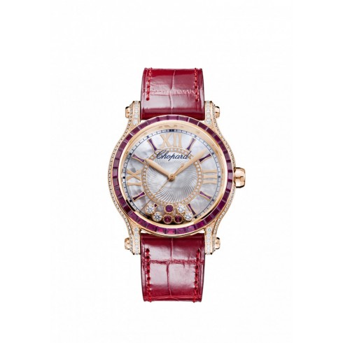 Chopard Happy Sport Mother of Pearl with Diamonds and Rubies Dial Ladies Watch 274891-5004 watches