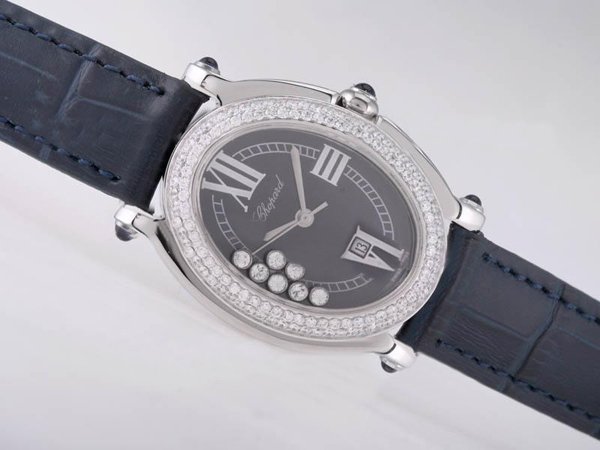 Chopard Happy Sport Oval 278937-3005 Blue Dial Oval Quartz Watch watches
