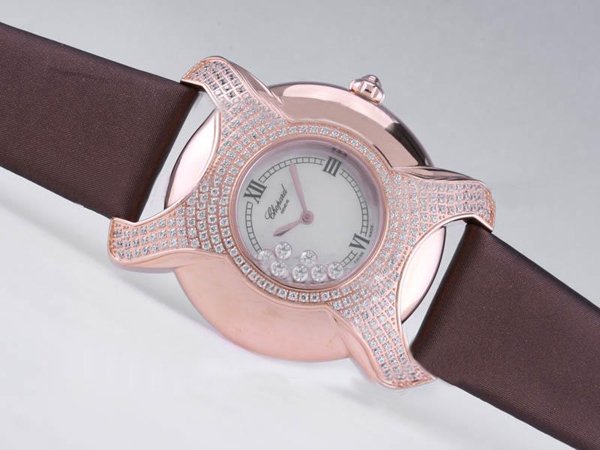 Chopard Happy Sport Round 277473-5001 White Dial Quartz Diamond Bezel Watch watches