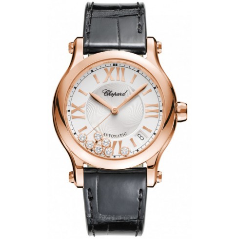 Chopard Happy Sport Silver Guilloche Dial Ladies Watch 274808-5001 watches