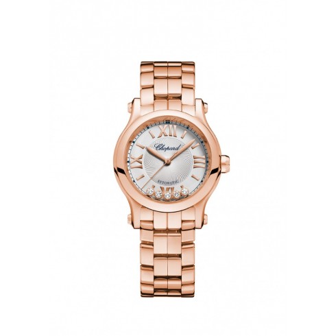Chopard Happy Sport Silver Tone Dial 18 Carat Rose Gold Ladies Watch 274893-5003 watches