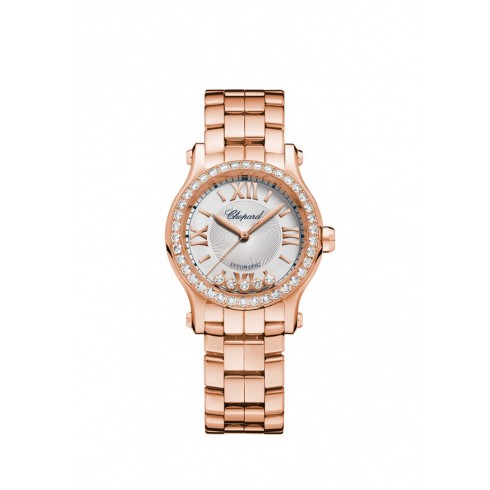 Chopard Happy Sport Silver Tone Dial 18 Carat Rose Gold Ladies Watch 274893-5004 watches
