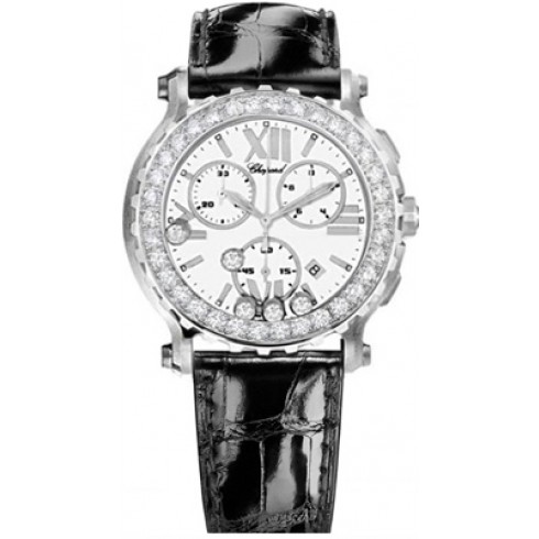 Chopard Happy Sport White Dial Chronograph Diamond Ladies Watch 288506-2001 watches