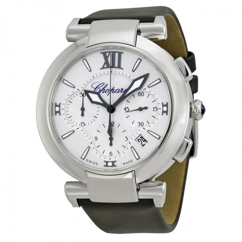 Chopard Imperiale Automatic Silver and Mother of Pearl Dial Black Satin Men's Satin Strap Watch 388549-3001BKSAT watches