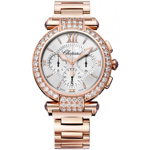 Chopard Imperiale Mother of Pearl Chronograph 18kt Rose Gold Ladies Watch 384211-5004 watches