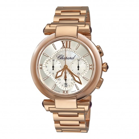 Chopard Imperiale Silver Dial 18kt Rose Gold Chronograph Ladies Watch 384211-5002 watches