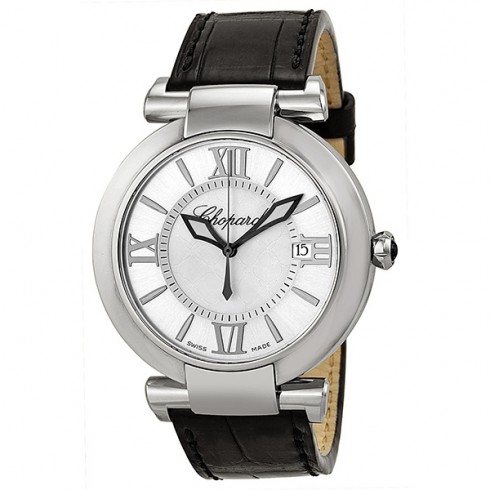 Chopard Imperiale Silver Dial Black Leather Automatic Unisex Watch 388531-3001 watches