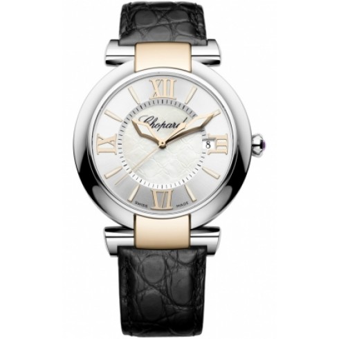 Chopard Imperiale Silver Dial Steel and Rose Gold Case Leather Ladies Watch 388531-6001 watches