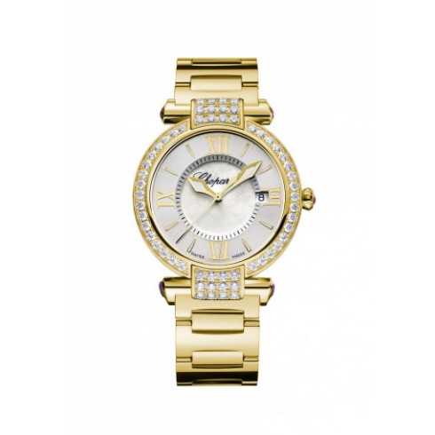 Chopard Imperiale Silver/Mother of Pearl Dial 18K Yellow Gold Ladies Watch 384221-0004 watches