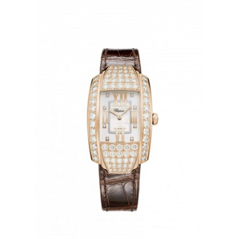 Chopard La Strada Quartz Mother of Pearl Diamond Dial 18K Rose Gold Ladies Watch 419403-5004 watches