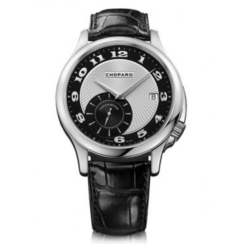 Chopard L.U.C Classic Twist Silver and Black Dial Black Leather Men's Watch 161888-1001 watches
