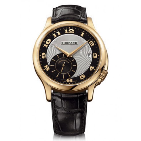 Chopard L.U.C Classic Twist Silver and Black Dial Black Leather Men's Watch 161888-5002 watches