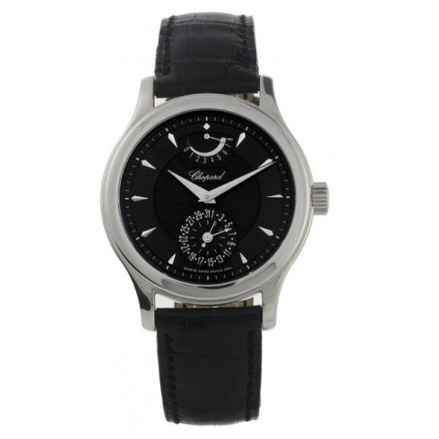 Chopard LUC Quattro Black Dial 18kt White Gold Black Leather Men's Watch 161863-1001 watches