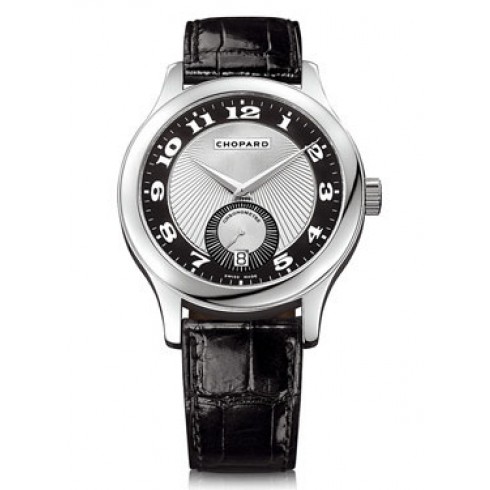 Chopard L.U.C. Quattro Mark II Automatic Black and Silver Guilloche 18 kt White Gold Men's Watch 161905-1001 watches