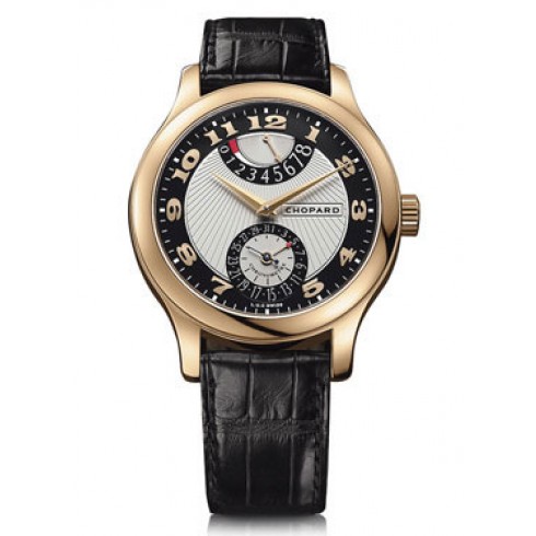 Chopard L.U.C Quattro Mark II Silver and Black Dial Black Leather Men's Watch 161903-5001 watches