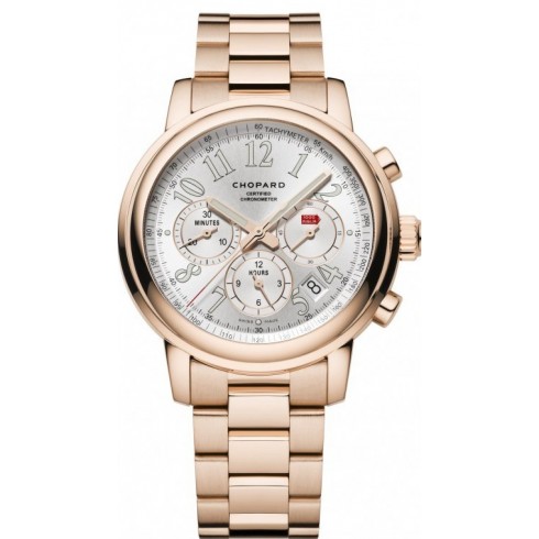 Chopard Mille Miglia Chronograph Silver Dial 18 Carat Rose Gold Automatic Men's Watch 151274-5001 watches