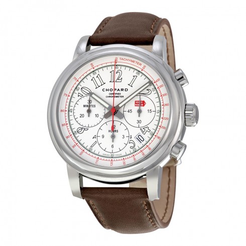 Chopard Mille Miglia Chronograph White Dial Brown Leather Men's Watch 168511-3036 watches