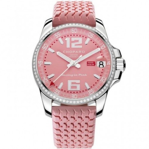 Chopard Mille Miglia Gran Turismo XL Pink Dial Pink Rubber Ladies Watch 178997-3001 watches