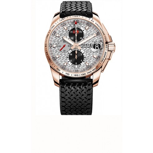 Chopard Mille Miglia GT XL Silver Dial Chronograph Rose Gold Rubber Men's Watch 161268-5007 watches