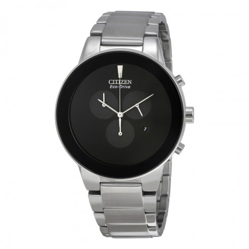 Citizen Axiom Eco-Drive Chronograph Black Dial Stainless Steel Men's Watch AT2240-51E watches