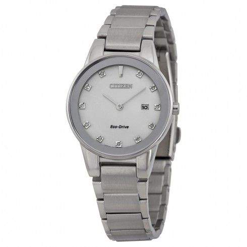 Citizen Axiom Eco-drive Silver Dial Sainless Steel Quartz Ladies Watch Ga1050-51b watches